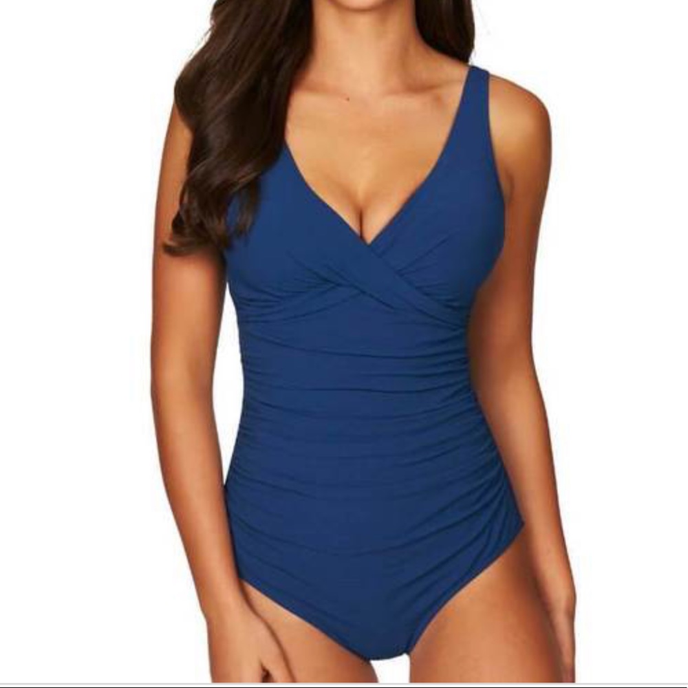 Sea level riviera rib cross front swimsuit